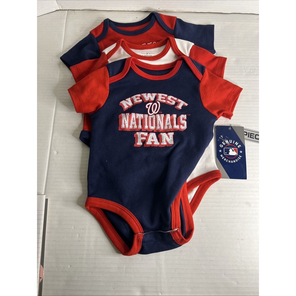 MLB Washington Nationals Infant Boys'3pk‎ bodysuits 3-6 M